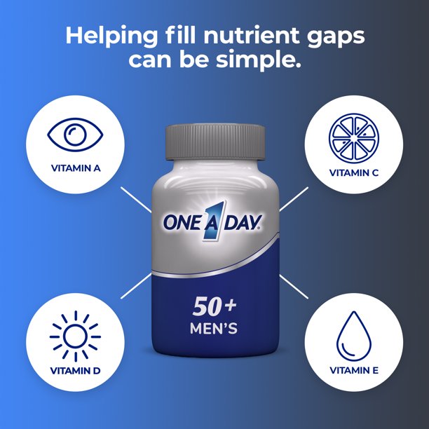 One A Day Men's 50+ Multivitamin Tablets, Multivitamins for Men, 65 Ct