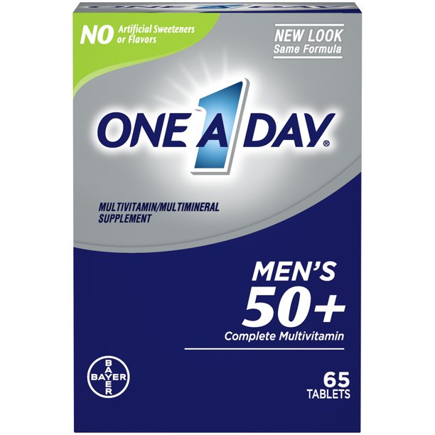 One A Day Men's 50+ Multivitamin Tablets, Multivitamins for Men, 65 Ct