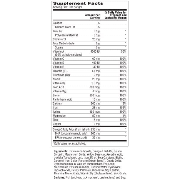 One A Day Women's Prenatal Multivitamin with Folic Acid, DHA and Iron, 60 Ct