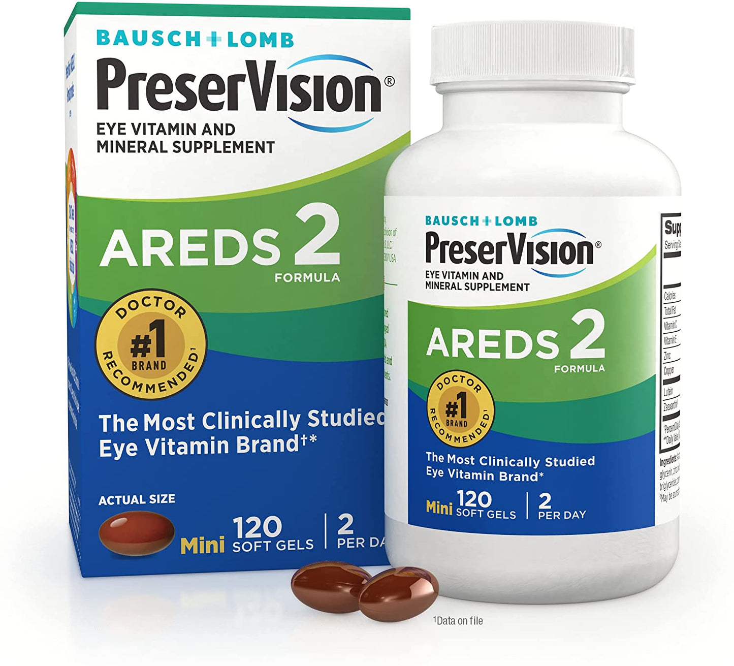 PreserVision AREDS 2 Eye Vitamin & Mineral Supplement, Contains Lutein, Vitamin C, Zeaxanthin, Zinc & Vitamin E, 120 Softgels