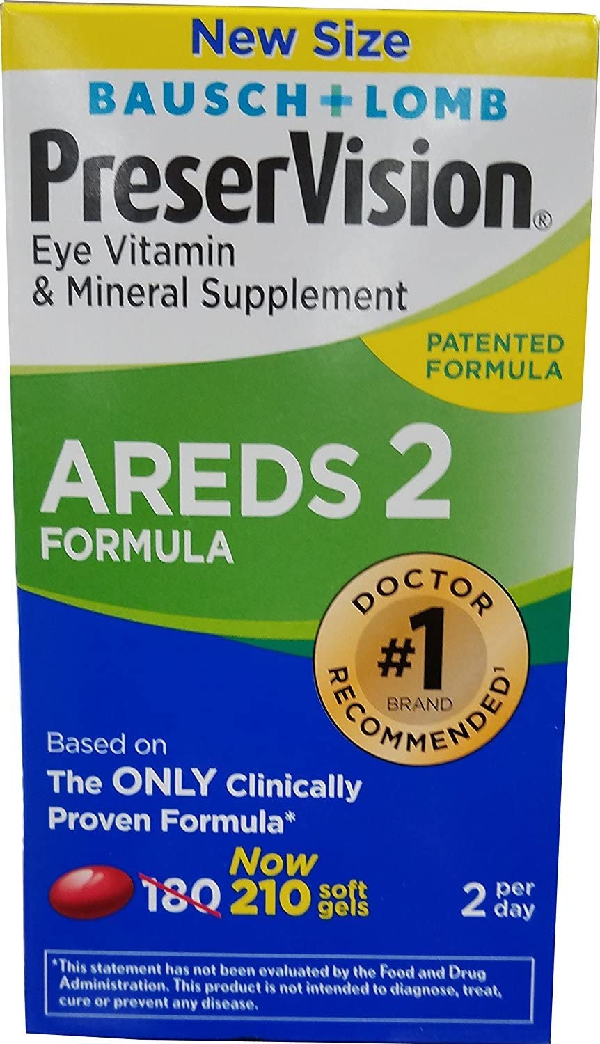 PreserVision AREDS 2 Eye Vitamin & Mineral Supplement (210 ct) with Lutein and Zeaxanthin, Soft Gels