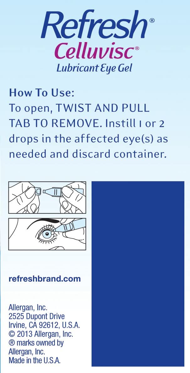 Refresh Celluvisc Lubricant Eye Gel Single-use Containers 30 Ea (3 Pack)