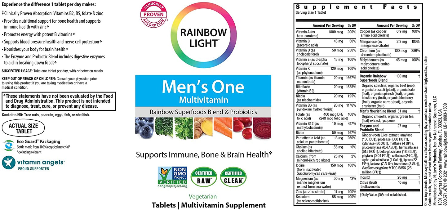 Rainbow Light Mens One Multivitamin - 150 Tablets