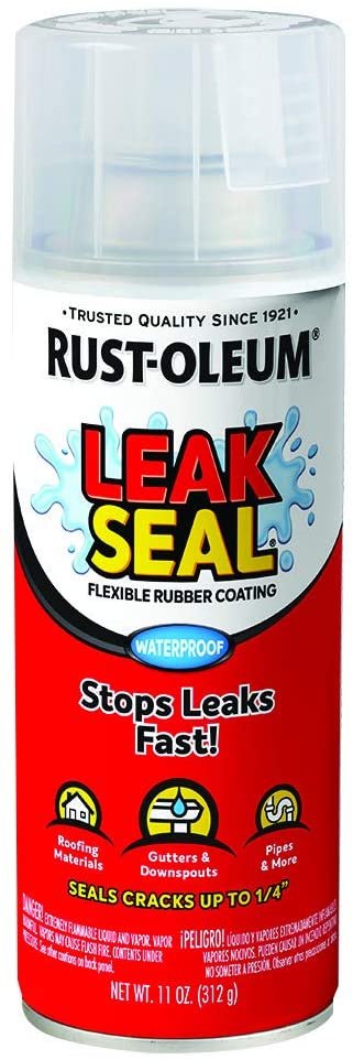 Rust-Oleum 265495 Leak Seal Flexible Rubber Coating Spray, 11 oz, Clear