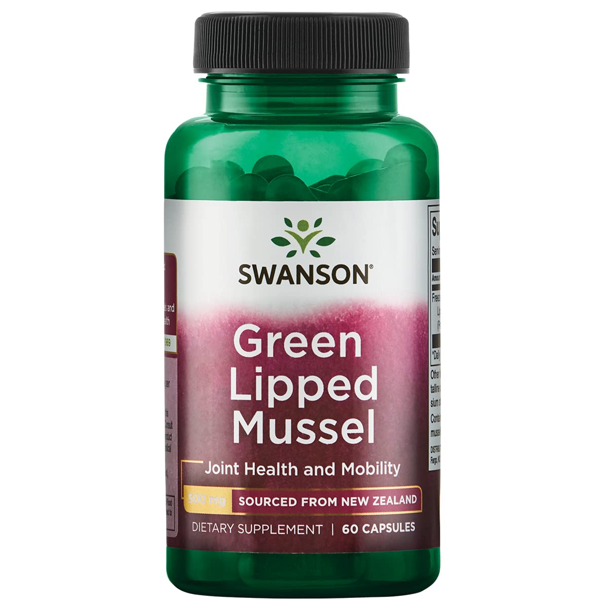 New Zealand Green Lipped Mussel 500 mg 60 Caps 1 Pack by Swanson