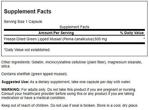 New Zealand Green Lipped Mussel 500 mg 60 Caps 1 Pack by Swanson