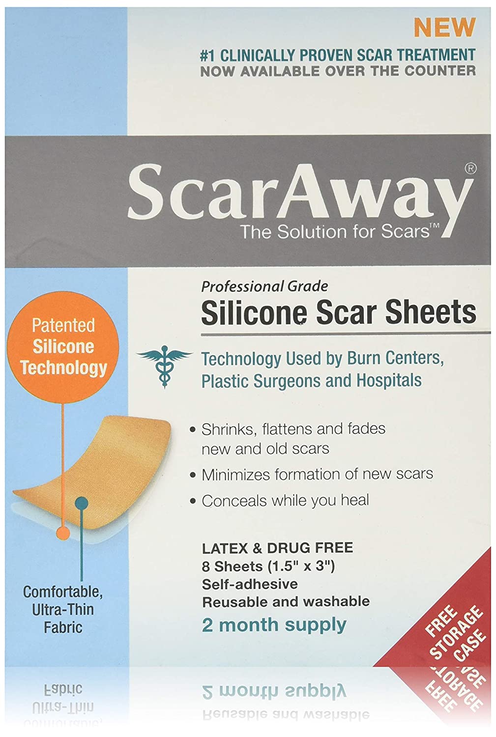 Scaraway Silicone Scar Sheets 1.5X3'' (8)