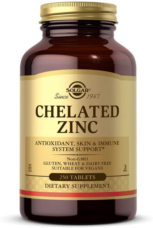 Solgar Chelated Zinc Tablets, 250 Count