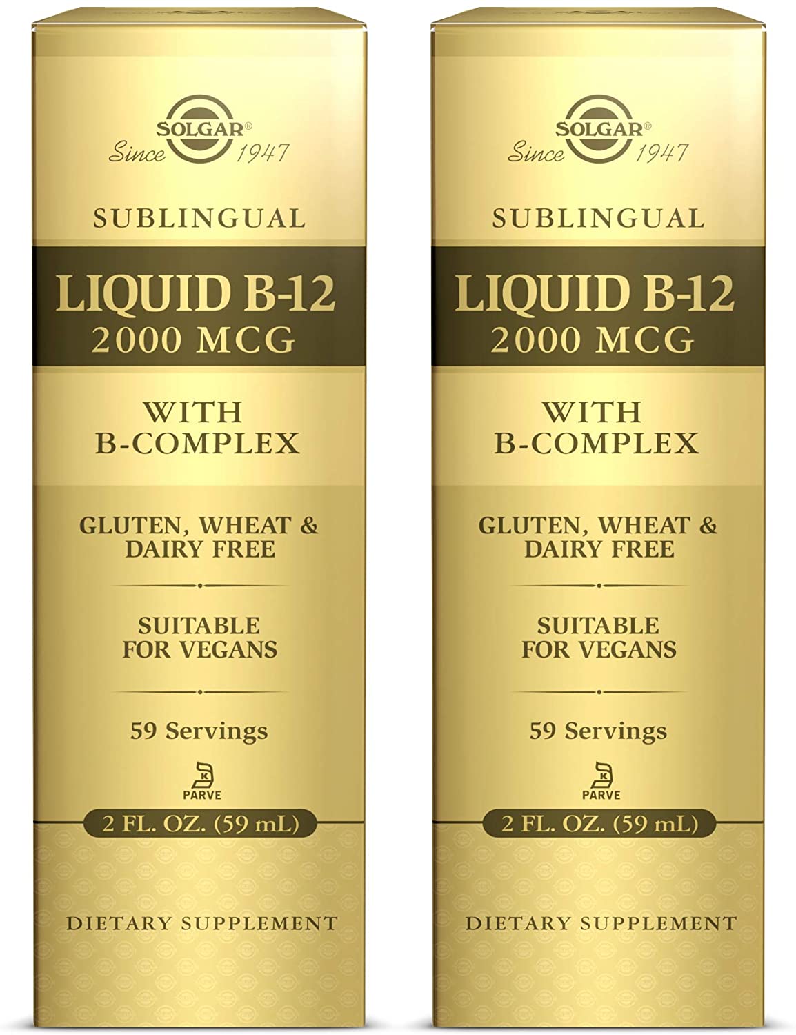 Solgar - Sublingual Liquid B-12 2000mcg with B-Complex Twinpack-4floz