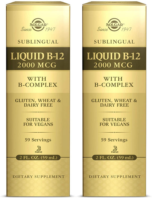 Solgar - Sublingual Liquid B-12 2000mcg with B-Complex Twinpack-4floz