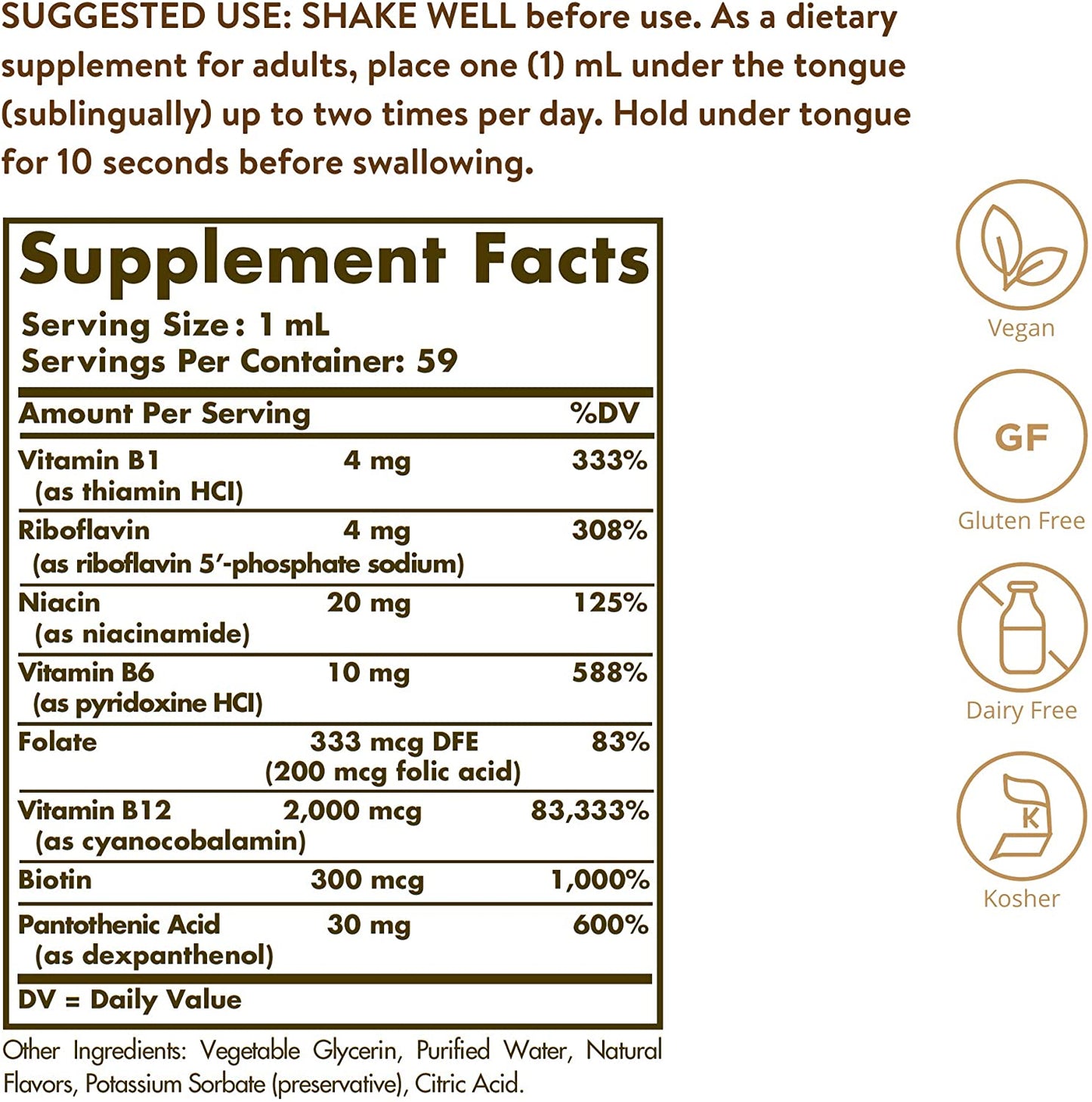 Solgar - Sublingual Liquid B-12 2000mcg with B-Complex Twinpack-4floz