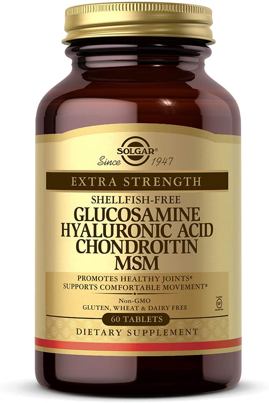 Solgar Glucosamine Hyaluronic Acid Chondroitin MSM Shellfish Free - 60 Tablets