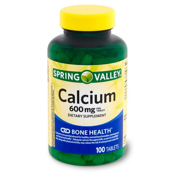 Spring Valley Calcium 600 mg, 100 Coated Tablets